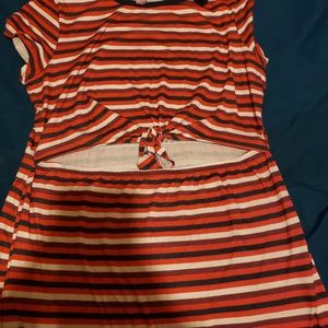 Black red and white dress